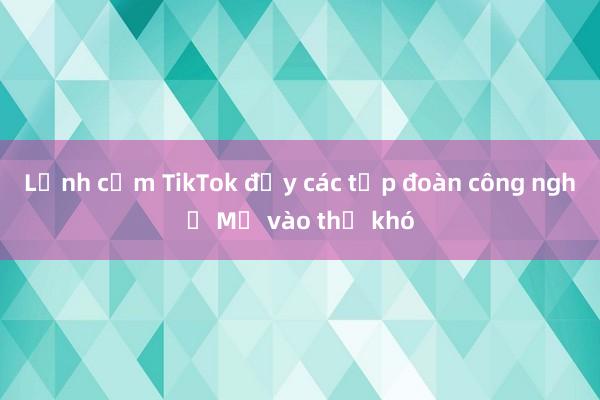 Lệnh cấm TikTok đẩy các tập đoàn công nghệ Mỹ vào thế khó