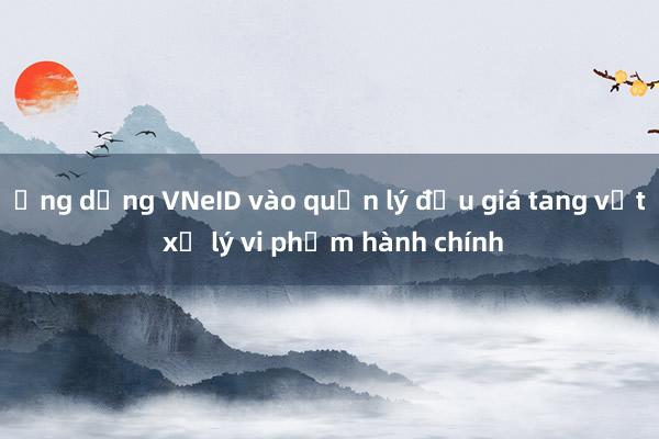 Ứng dụng VNeID vào quản lý đấu giá tang vật xử lý vi phạm hành chính