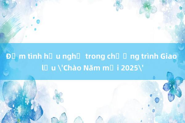 Đậm tình hữu nghị trong chương trình Giao lưu 'Chào Năm mới 2025'