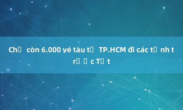 Chỉ còn 6.000 vé tàu từ TP.HCM đi các tỉnh trước Tết