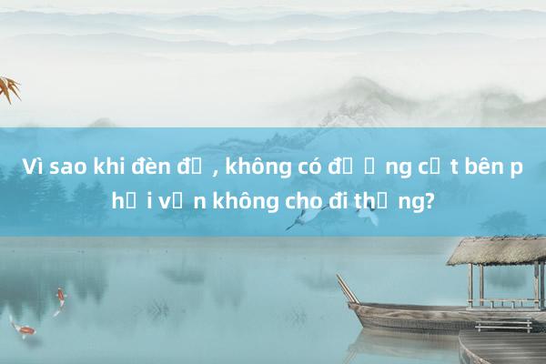 Vì sao khi đèn đỏ， không có đường cắt bên phải vẫn không cho đi thẳng?