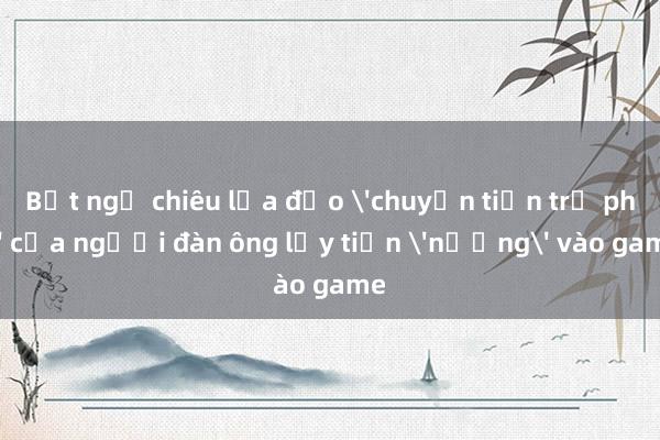 Bất ngờ chiêu lừa đảo 'chuyển tiền trả phí' của người đàn ông lấy tiền 'nướng' vào game