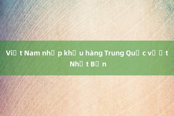 Việt Nam nhập khẩu hàng Trung Quốc vượt Nhật Bản