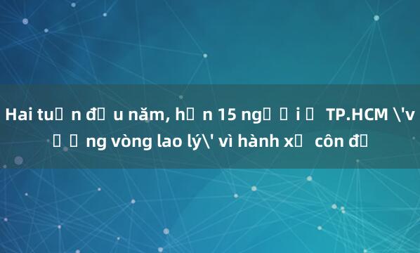 Hai tuần đầu năm， hơn 15 người ở TP.HCM 'vướng vòng lao lý' vì hành xử côn đồ