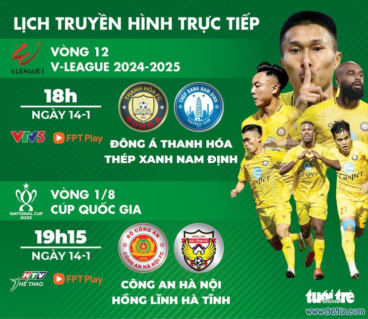 Lịch thi đấu V-League và Cúp Quốc gia 2024-2025 ngày 14-1 - Ảnh 1.