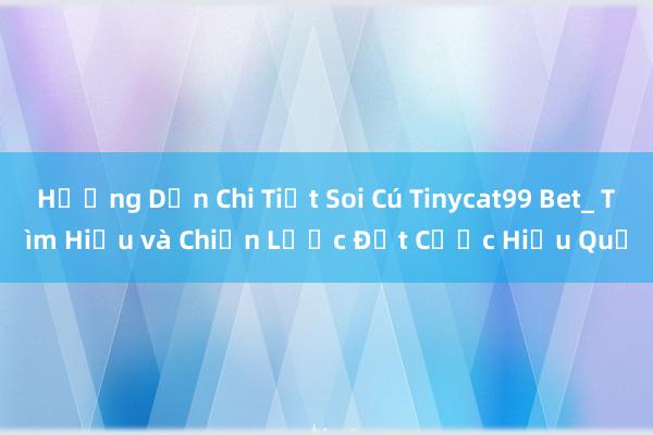 Hướng Dẫn Chi Tiết Soi Cú Tinycat99 Bet_ Tìm Hiểu và Chiến Lược Đặt Cược Hiệu Quả