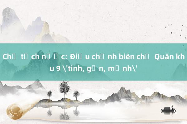 Chủ tịch nước: Điều chỉnh biên chế Quân khu 9 'tinh， gọn， mạnh'