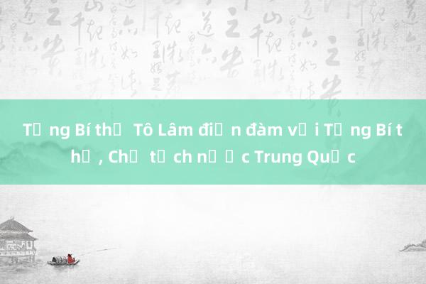 Tổng Bí thư Tô Lâm điện đàm với Tổng Bí thư， Chủ tịch nước Trung Quốc