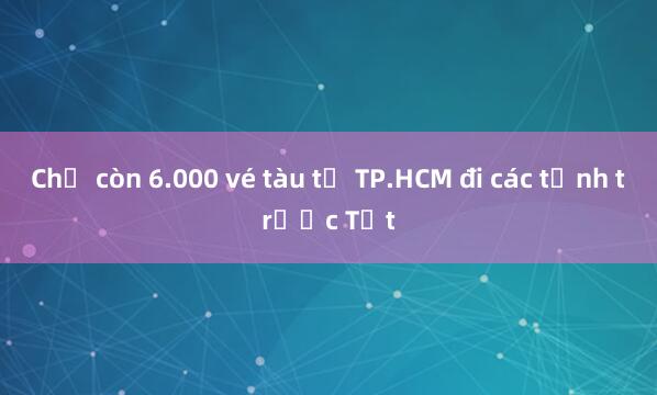 Chỉ còn 6.000 vé tàu từ TP.HCM đi các tỉnh trước Tết