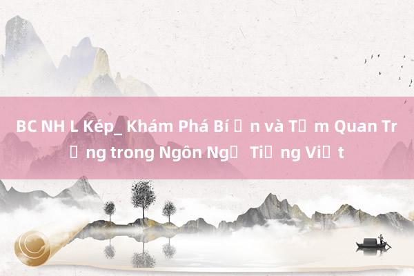 BC NH L Kép_ Khám Phá Bí Ẩn và Tầm Quan Trọng trong Ngôn Ngữ Tiếng Việt