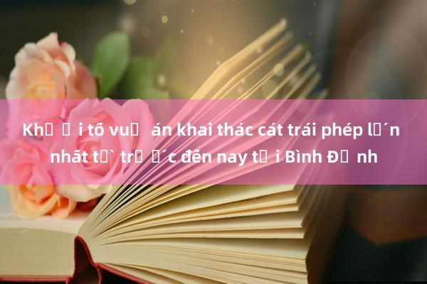 Khởi tố vụ án khai thác cát trái phép lớn nhất từ trước đến nay tại Bình Định