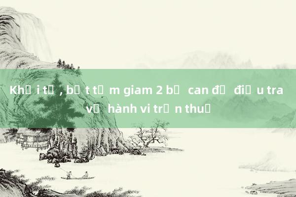 Khởi tố, bắt tạm giam 2 bị can để điều tra về hành vi trốn thuế