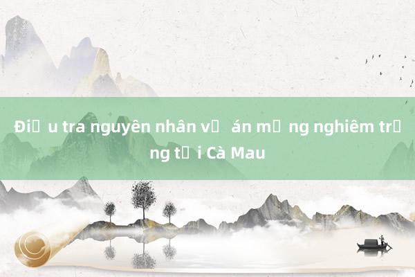 Điều tra nguyên nhân vụ án mạng nghiêm trọng tại Cà Mau