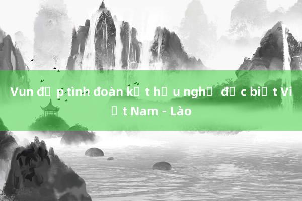 Vun đắp tình đoàn kết hữu nghị đặc biệt Việt Nam - Lào