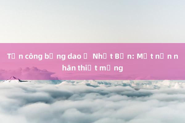 Tấn công bằng dao ở Nhật Bản: Một nạn nhân thiệt mạng