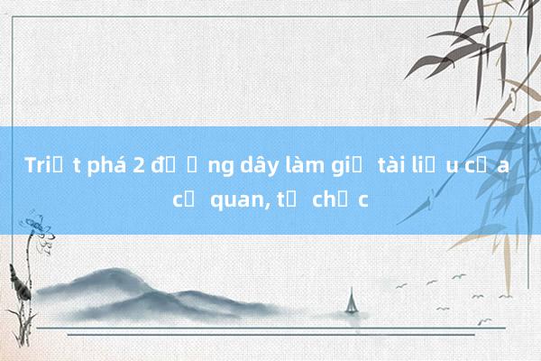 Triệt phá 2 đường dây làm giả tài liệu của cơ quan， tổ chức